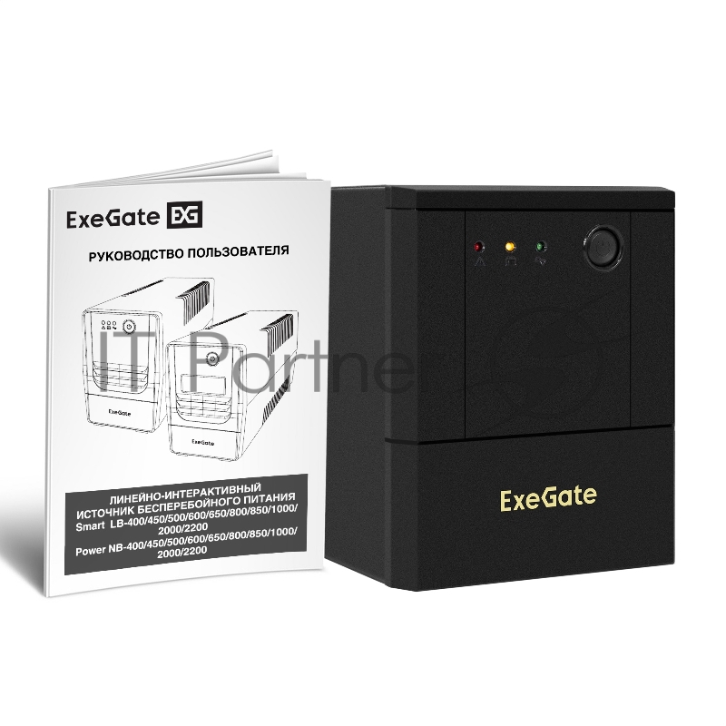 Источник бесперебойного питания ExeGate Power NB-2200.LED.AVR.4SH (2200VA/1300W, LED, AVR, 4*Schuko, батарея 12V 9Ah - 2 шт., металлический корпус, Black)