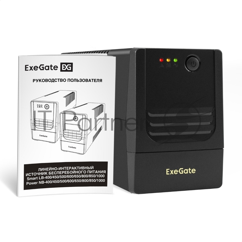 Источник бесперебойного питания ExeGate Power NB-800.LED.AVR.2SH (800VA/480W, LED, AVR, 2*Schuko, батарея 12V 9Ah, Black)