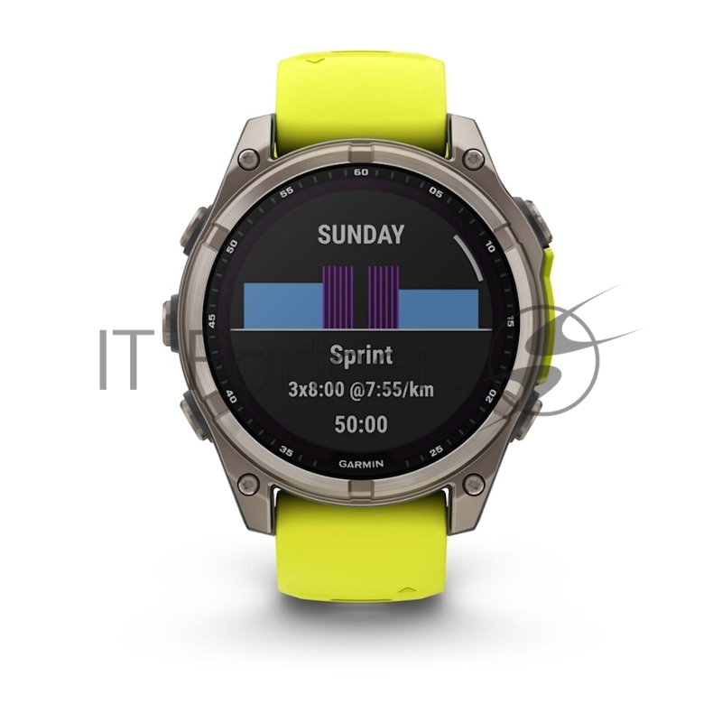 Смарт-часы Garmin Fenix 8 47мм 1.3 AMOLED корп.серебристый рем.желтый (010-02906-21)