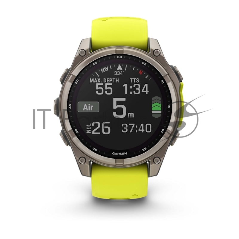 Смарт-часы Garmin Fenix 8 47мм 1.3 AMOLED корп.серебристый рем.желтый (010-02906-21)