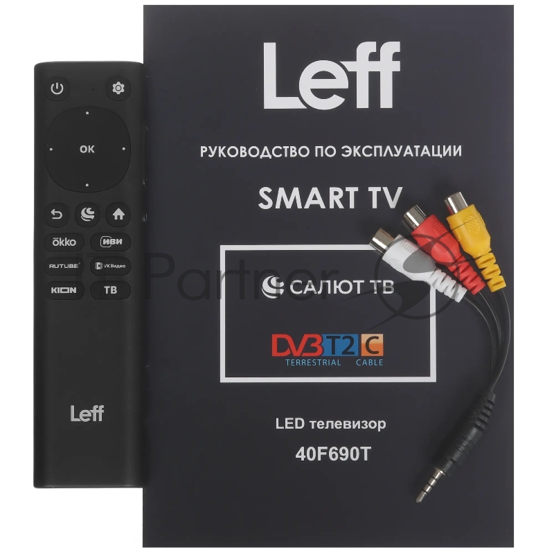 Телевизор Leff 40 40F690T черный HD 60Hz Салют