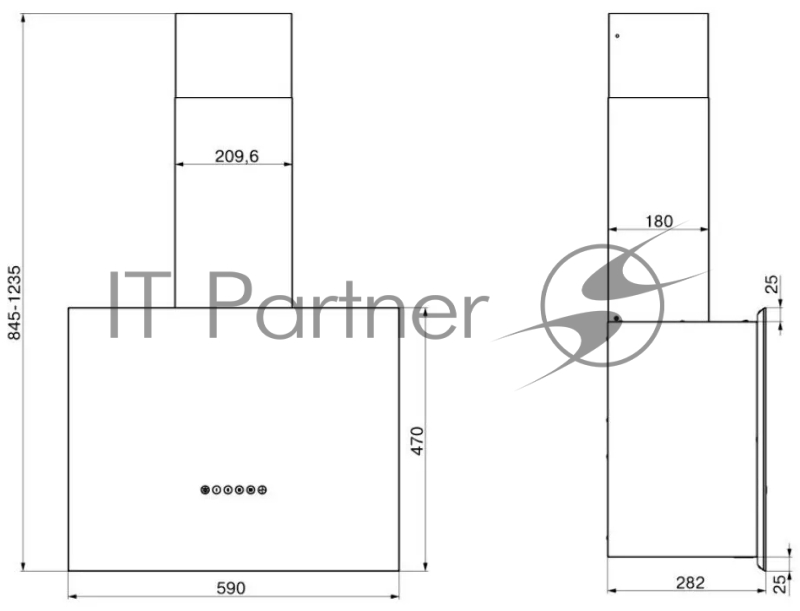 Вытяжка каминная Elikor Метеорит 60П-700-Э4Д белый, 60 см, 700 куб. м/ч, 52 дБ