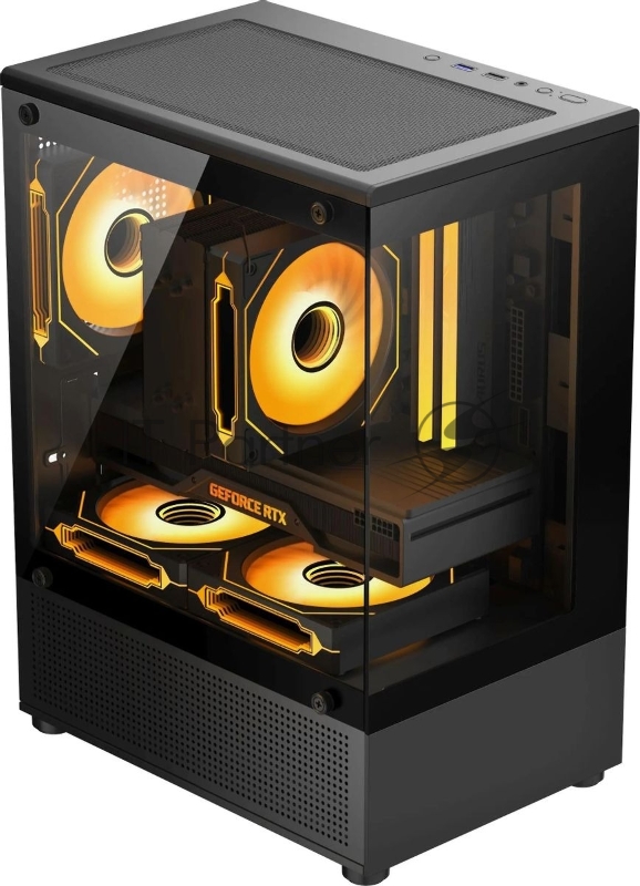 Корпус Accord ACC-UE2B TG OFFICE PRO черный без БП mATX 2xUSB2.0 1xUSB3.0 1xUSB3.1 audio