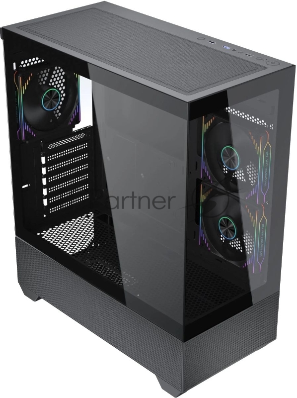 Корпус Accord ACC-EL1B TG черный без БП ATX 2xUSB2.0 1xUSB3.1 audio