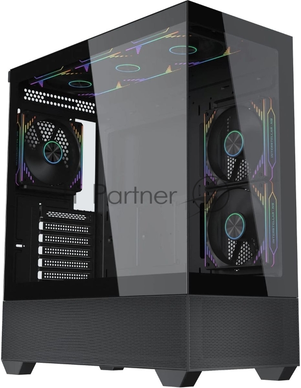 Корпус Accord ACC-EL1B TG черный без БП ATX 2xUSB2.0 1xUSB3.1 audio