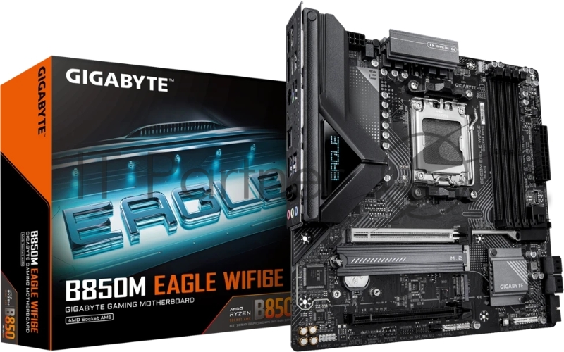 Материнская плата Gigabyte B850M EAGLE WIFI6E Socket AM5 AMD B850 4xDDR5 mATX AC`97 8ch(7.1) 2.5Gg RAID+HDMI+DP