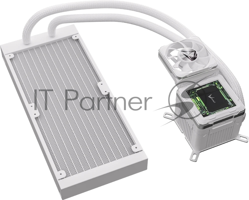 Система жидкостного охлаждения Formula V Line Cryo Wing Digi 240 WH, 240mm, LCD 2.73, 2x120mm, ARGB fans, LGA115X/1200/1700/1851/1366/20 AM3/AM4/AM5/Ryzen3/Ryzen5/Ryze