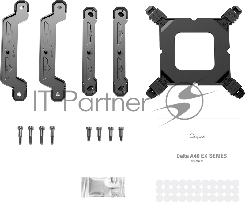 Кулер для процессора Ocypus Delta A40 EX BK ARGB, 120mm ARGB FAN, 4 HEAT PIPES, 4-PIN PWM, 500-1800 RPM, 29DBA, HYDRO BEARING, LGA115X/1200/1700/18XX, AM4/AM5