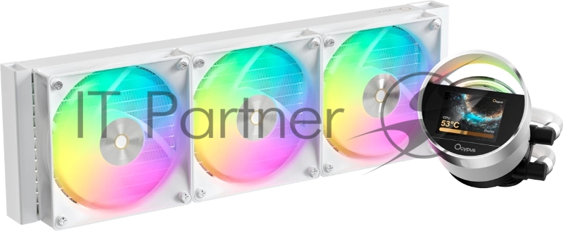 Система охлаждения Ocypus Sigma L36 WH ARGB, 360mm, LCD Pump 2.4, 3x120mm ARGB fans, LGA115X/1200/1700/18XX, AM4/AM5