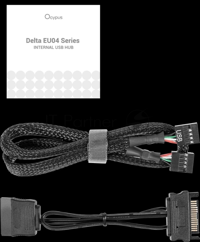Контроллер вентиляторов Ocypus Delta EU04 BK, 4 ports USB 2.0 Hub