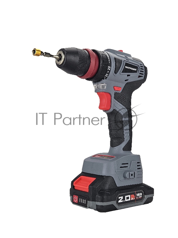 Аккумуляторный бесщеточный шуруповерт ProfiPower MKBL-18BM (Li-ion-2шт, 18В-2.0А·ч, съемный патрон, З/У, 0,8-10мм, кейс)