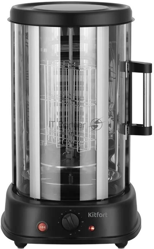 Шашлычница электрическая Kitfort КТ-1411 1500Вт серебристый/черный