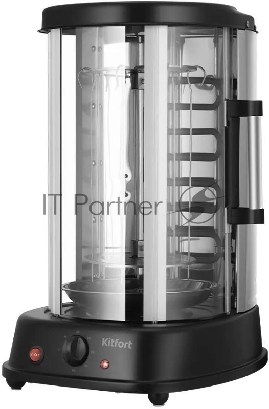 Шашлычница электрическая Kitfort КТ-1411 1500Вт серебристый/черный