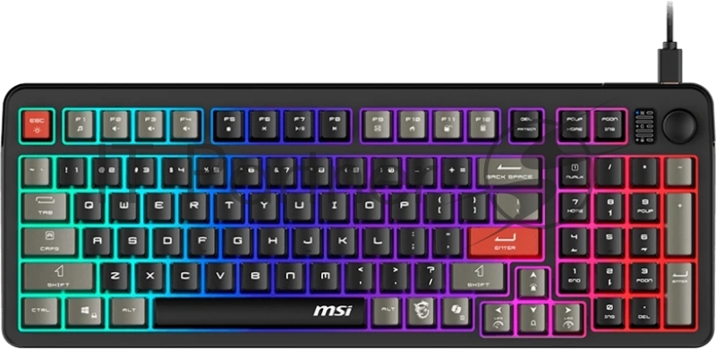 Клавиатура MSI GK110 черный/серый USB for gamer LED (S11-04RU258-HH9)