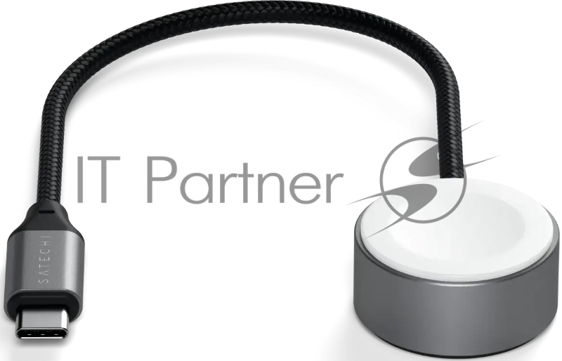Кабель зарядный Satechi USB-C Magnetic Fast-Charging Cable для Apple Watch, серый космос