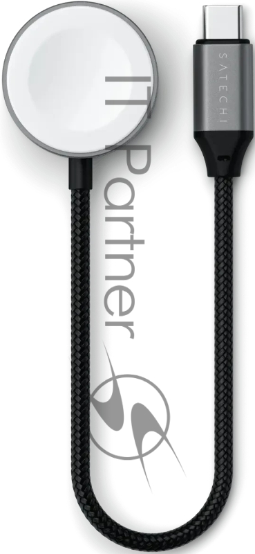 Кабель зарядный Satechi USB-C Magnetic Fast-Charging Cable для Apple Watch, серый космос