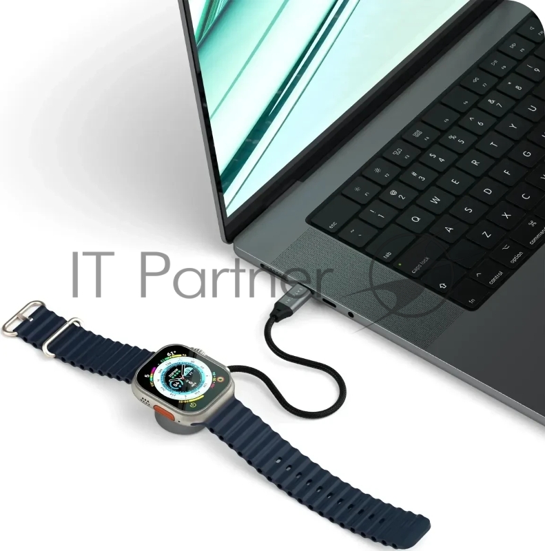 Кабель зарядный Satechi USB-C Magnetic Fast-Charging Cable для Apple Watch, серый космос