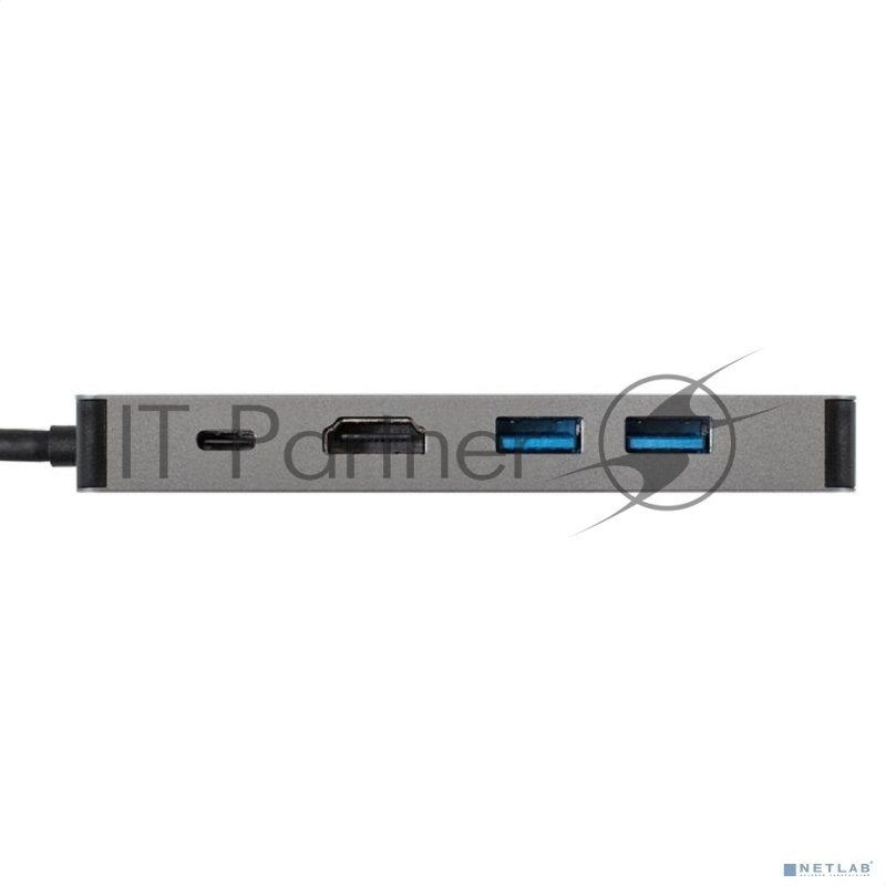 USB-концентратор ExeGate DUB-21C/PD/HL (кабель-адаптер USB Type-C --> 2xUSB3.0 + PD 100W + HDMI 4K@60Hz + Lan RJ45 10/100/1000Mb, Plug&Play, серая)