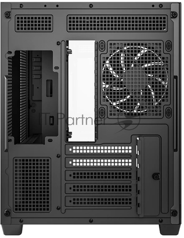 Компьютерный корпус Deepcool CG330 3F без БП, боковое окно (панорама), 3x120mm ARGB PWM вентилятора, черный, mATX