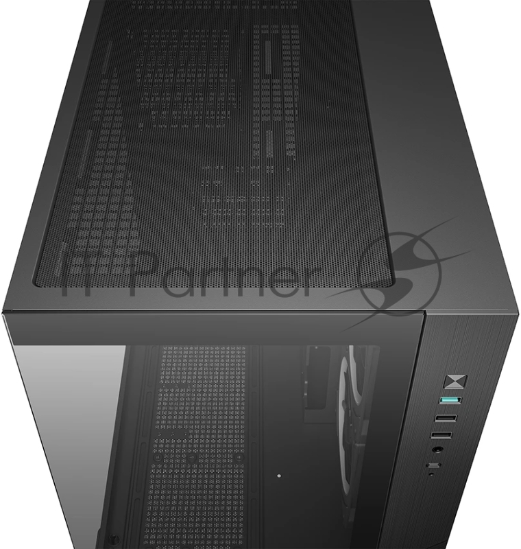 Компьютерный корпус Deepcool CG330 3F без БП, боковое окно (панорама), 3x120mm ARGB PWM вентилятора, черный, mATX