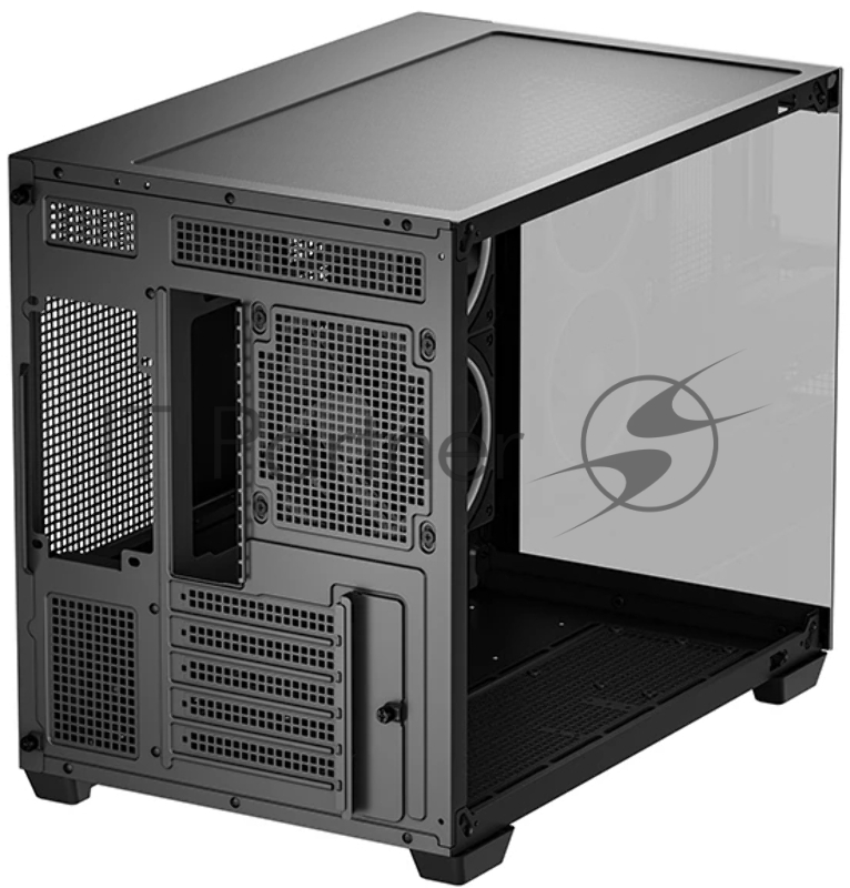 Компьютерный корпус Deepcool CG330 3F без БП, боковое окно (панорама), 3x120mm ARGB PWM вентилятора, черный, mATX