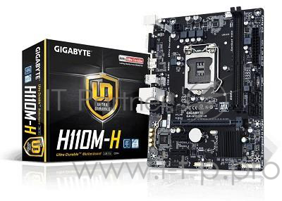 Мат. плата Socket1151 GIGABYTE GA-H110M-H (iH110, 2xDDR4, SATA III, PCI-E, D-Sub, HDMI, 1Гбит LAN, USB3.0, mATX)