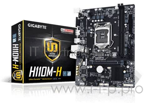 Мат. плата Socket1151 GIGABYTE GA-H110M-H (iH110, 2xDDR4, SATA III, PCI-E, D-Sub, HDMI, 1Гбит LAN, USB3.0, mATX)