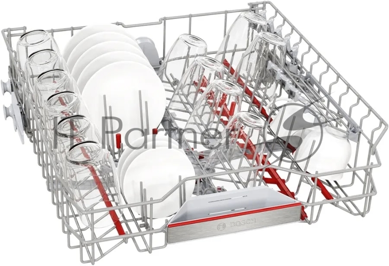 Посудомоечная машина Bosch, 60 см, 13 комплектов, 8 программ, активная сушка с теплообменником, сенсорное управление, дисплей, отсрочка старта, половинная загрузка, уровень шума 40 дБ, энергоэффективность А++, цвет белый