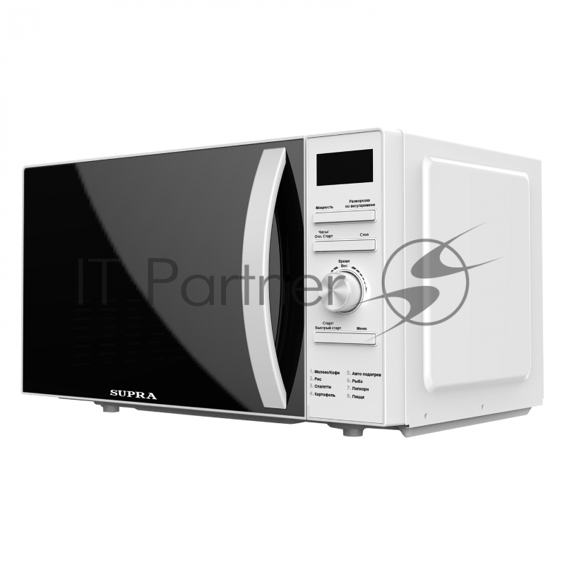 Микроволновая печь SUPRA 20TW55, Мощность 700вт, Объем 20 литров, Электронное управление, Таймер, 5 уровней мощности, 8 режимов автомотических програм, цвет: белый