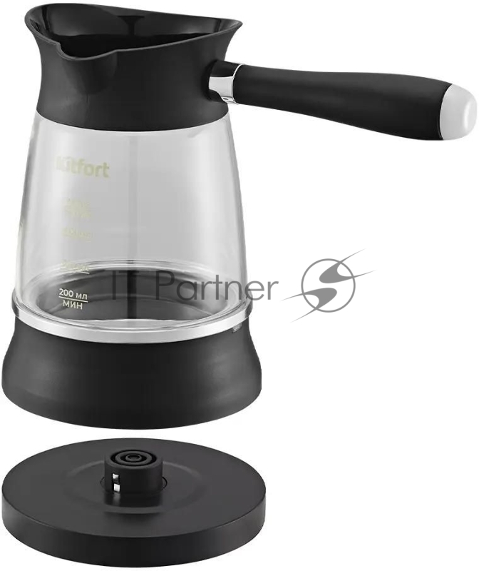 Кофеварка электрическая турка Kitfort КТ-7502 1000Вт черный/серебристый