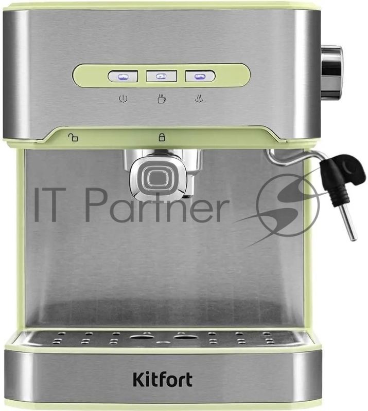 Кофеварка рожковая Kitfort КТ-7442 850Вт зеленый/нержавеющая сталь