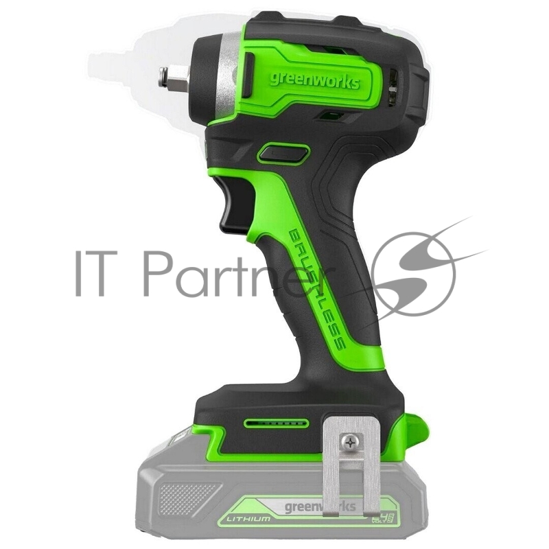 Гайковерт ударный аккумуляторный Greenworks G24IW200 24V, 200 Нм, бесщеточный, 3/8, 1х2Ач,ЗУ,кор 3803607CUA