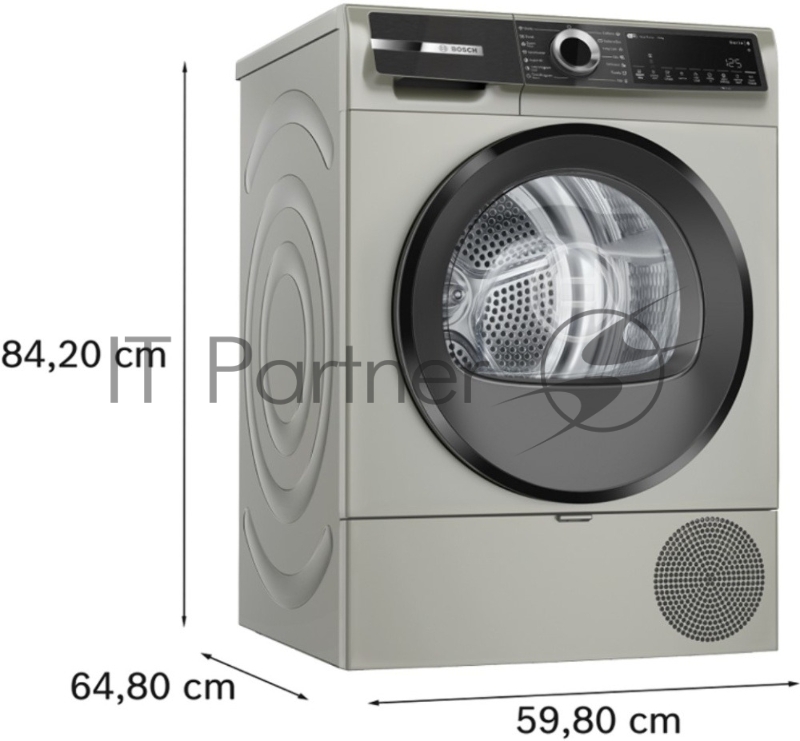 Сушильная машина с тепловым насосом Bosch WQK2521XME Serie 6, макс.загрузка - 10 кг, Класс энергоэфф-ти: A++, LED-дисплей с текстовой информацией. 15 автопрограмм сушки,Easy Clean with A++,габариты: 842x598x613 mm, серебристый цвет