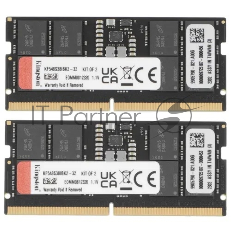Оперативная память Kingston Fury Impact, DDR5, 32Gb (2x16 Gb), 4800 MHz, CL38, SO-DIMM