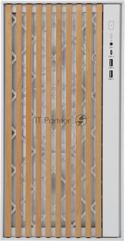 Корпус Formula V Line TimberLine T0 White, ATX, wood+plastic front, TYPE-C*1, USB3.0*2, FRONT 3x120mm FRGB, REAR 1x120mm FRGB