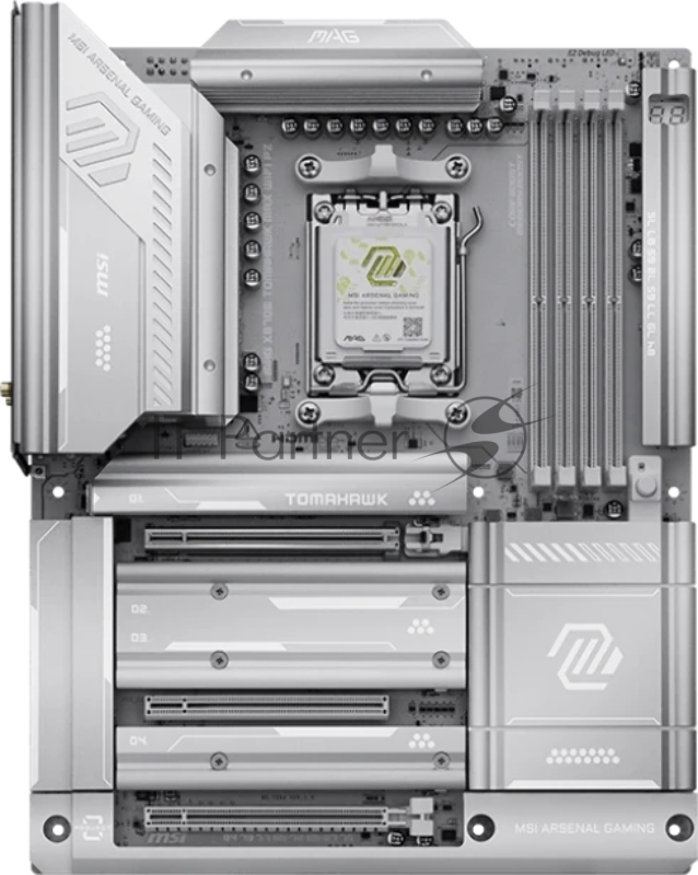 Материнская плата MSI MAG X870E TOMAHAWK MAX WIFI PZ X870E, AM5, 4*DDR5, 3*PCIEx16, 4*M.2, 2*TypeC, 2*USB3.2Gen2, 7*USB3.2Gen1, 8*USB2.0, 4*SATA3.0, 5G, 2*Type-C(DP), HDMI, ATX, RTL