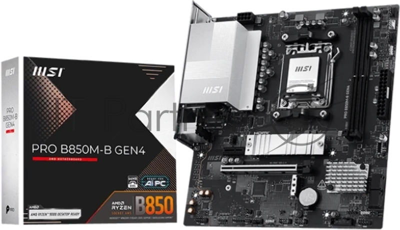 Материнская плата MSI PRO B850M-B GEN4 B850, AM5, 2*DDR5, 1*PCIEx16, 1*PCIEx1, 2*M.2, 1*TypeC, 4*USB3.2Gen1, 6*USB2.0, 4*SATA3.0, 2.5G, DP, HDMI, M-ATX, RTL