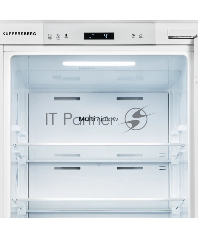 Встраиваемый холодильник Kuppersberg SRB 1781, High-Tech, ВхШхГ 177.2х54х54 см, объем 289 л, без МК, инверторный компрессор, электронное/сенсорное управление, скользящее крепление фасада, Total No Frost, LED освещение, энергоэффективность А+