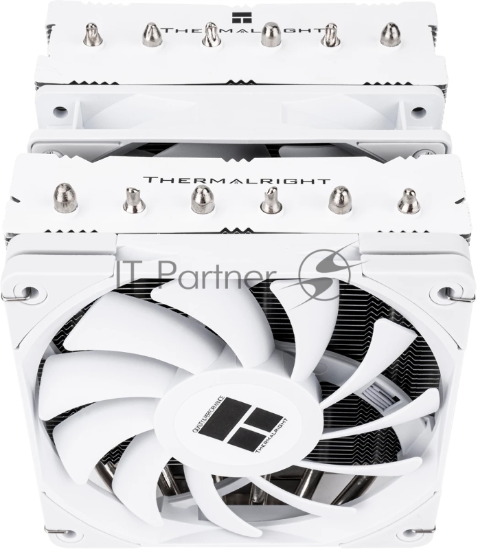 Кулер для процессора Thermalright Royal Knight 120 SE White (4-pin PWM, 155mm, Ni/Cu, 6x6mm, 2x120mm, 66.17CFM/59CFM, 25.6dBA/26.1dBA, 1500RPM/1800RPM, S: 1200, 1700, 1851, 115X, AM4, AM5, silver, white)
