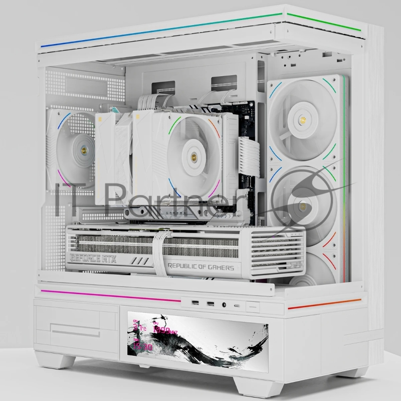 Кулер для процессора Thermalright Royal Pretor 130 Ultra White (4-pin PWM, 158mm, Ni/Cu, 7x6mm, 1x120mm ARGB +1x130mm, 69CFM/81.88CFM, 27dBA/28.3dBA, 2150RPM/1750RPM, S: 1200, 1700, 1851, 115X, 2011, 2066, AM4, AM5, white)