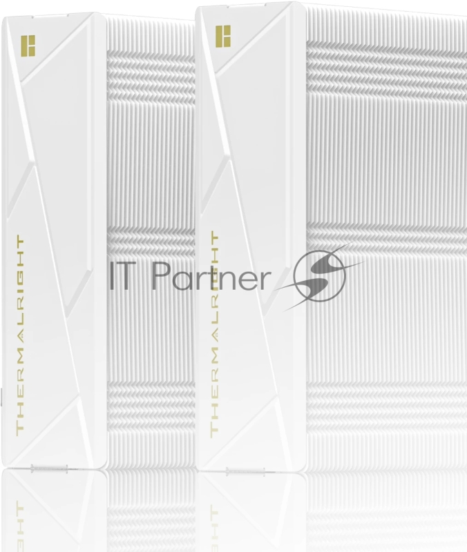 Кулер для процессора Thermalright Royal Pretor 130 Ultra White (4-pin PWM, 158mm, Ni/Cu, 7x6mm, 1x120mm ARGB +1x130mm, 69CFM/81.88CFM, 27dBA/28.3dBA, 2150RPM/1750RPM, S: 1200, 1700, 1851, 115X, 2011, 2066, AM4, AM5, white)