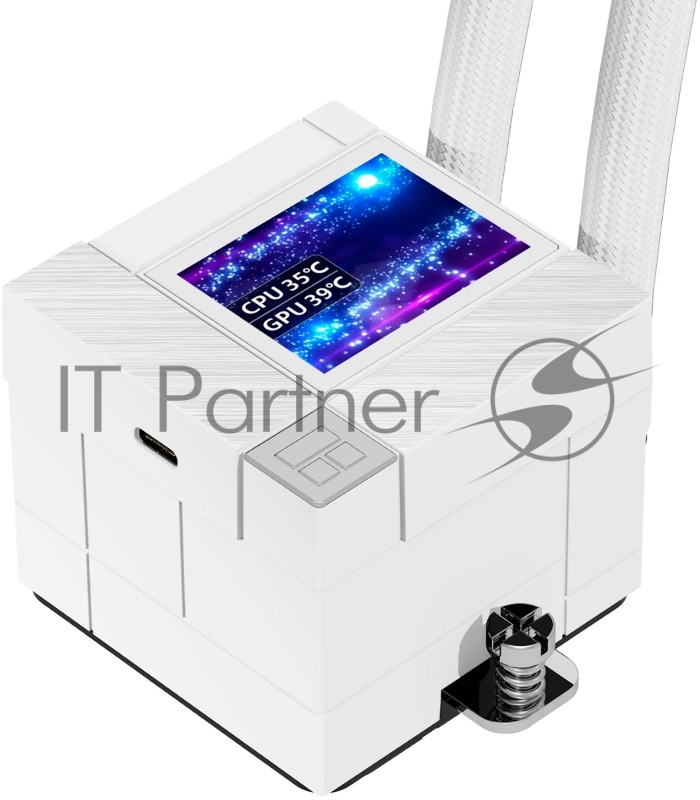 Система жидкостного охлаждения Thermalright Core Matrix 240 Vision (240mm, LED, White, ARGB/ Fans: 2x120mm, 68.9CFM, 28.2dBA, 2000RPM/ Pump height 64.4mm, Rad thickness 27mm/ S: 1700, 1200, 1851, 115X, AM5, AM4)