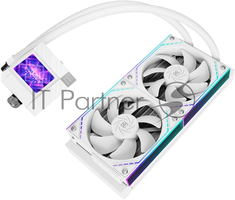 Система жидкостного охлаждения Thermalright Core Matrix 240 Vision (240mm, LED, White, ARGB/ Fans: 2x120mm, 68.9CFM, 28.2dBA, 2000RPM/ Pump height 64.4mm, Rad thickness 27mm/ S: 1700, 1200, 1851, 115X, AM5, AM4)