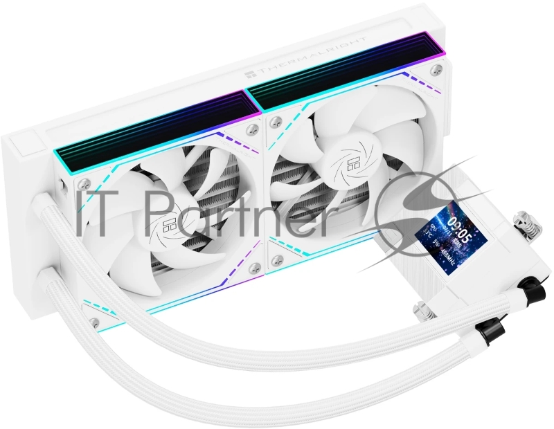 Система жидкостного охлаждения Thermalright Core Matrix 240 Vision (240mm, LED, White, ARGB/ Fans: 2x120mm, 68.9CFM, 28.2dBA, 2000RPM/ Pump height 64.4mm, Rad thickness 27mm/ S: 1700, 1200, 1851, 115X, AM5, AM4)