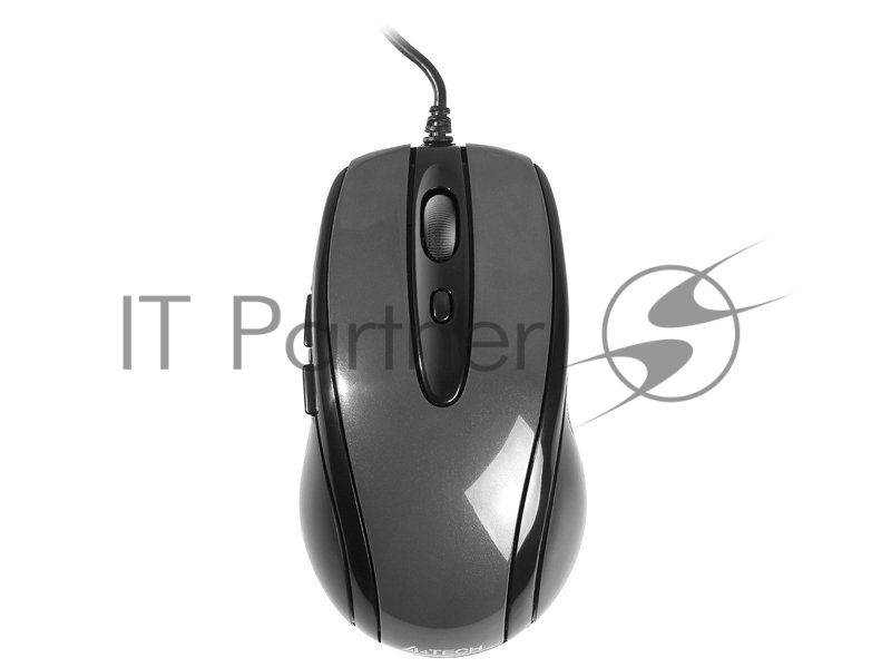 Мышь проводная A4Tech N-708X серый глянец/черный, 1600 dpi, USB, кнопки - 6