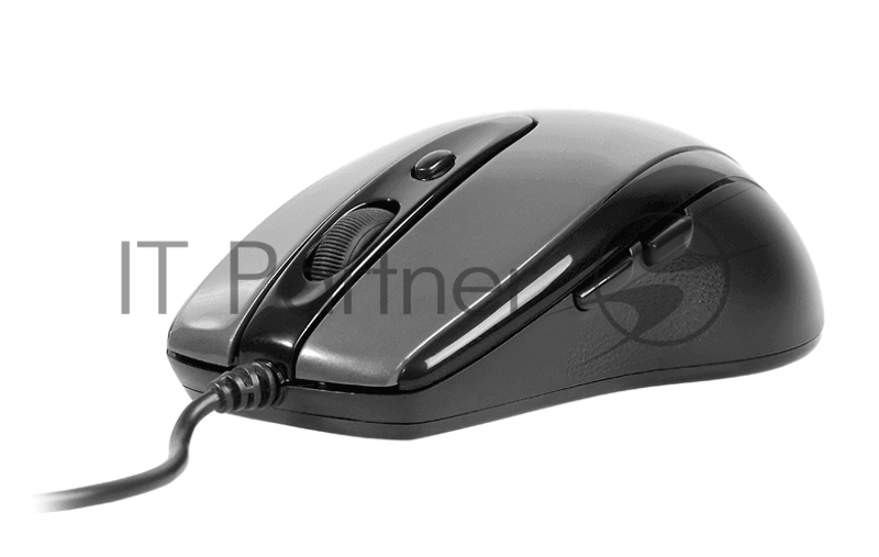 Мышь проводная A4Tech N-708X серый глянец/черный, 1600 dpi, USB, кнопки - 6