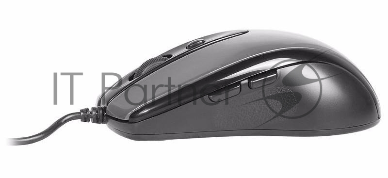 Мышь проводная A4Tech N-708X серый глянец/черный, 1600 dpi, USB, кнопки - 6