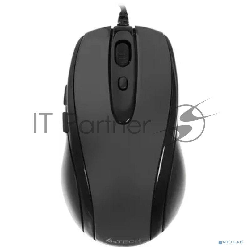Мышь проводная A4Tech N-708X серый глянец/черный, 1600 dpi, USB, кнопки - 6