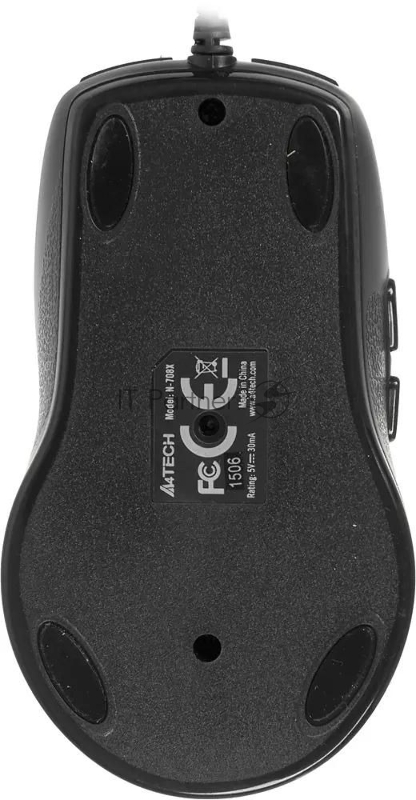 Мышь проводная A4Tech N-708X серый глянец/черный, 1600 dpi, USB, кнопки - 6