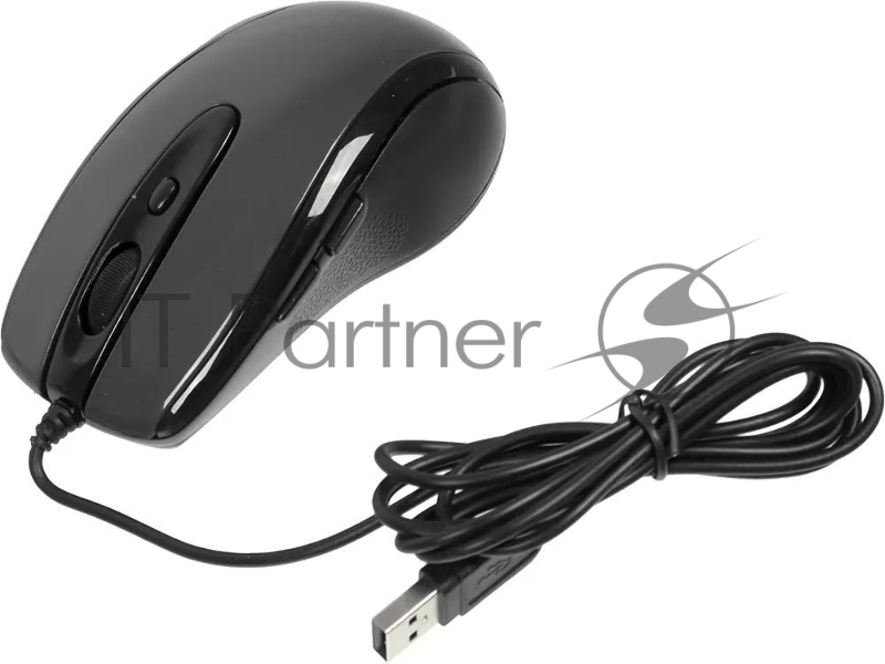 Мышь проводная A4Tech N-708X серый глянец/черный, 1600 dpi, USB, кнопки - 6
